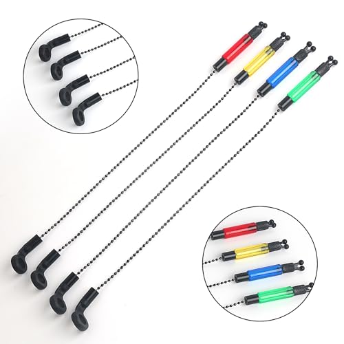 Realure 4 Pcs Light Fishing Bobbins Bite Alarm Bobbins Carp Bobbins Swingers Carp Fishing Bite Indicators for Carp fishing Night fishing Carp Accessories Outdoor Rod Illuminated Red Yellow Blue Green - Image 2