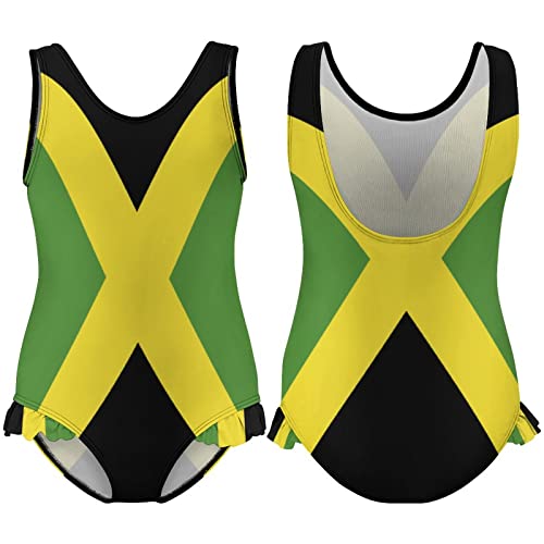 One-Piece Bathing Suit for Girls Jamaican Flag Swimwear Beachwear Summer Beach Bathing Suits for Girls 10-12Y（150cm）3