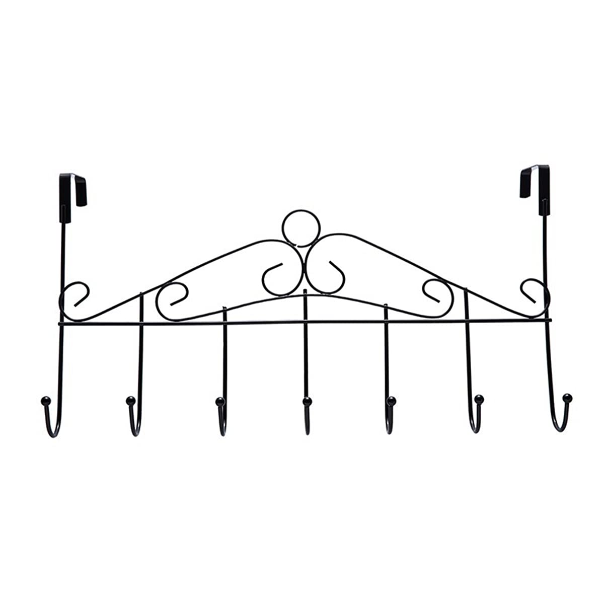 IXMLDAXD Coat rack， with 7 Hooks,Metal Towel Hook,Decorative Clothes,Hanging Storage Rack for Hat,Coats,Purses,Scarves(Black)