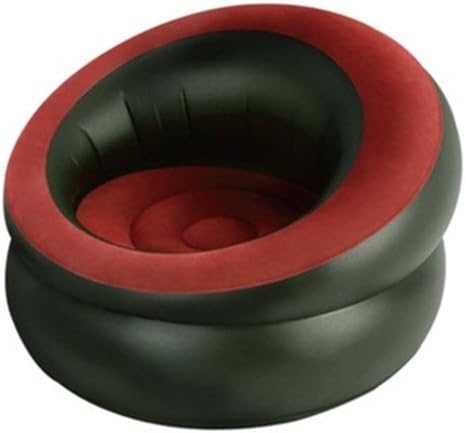 Single inflatable chair, camping or Hobby Room, Black and Red