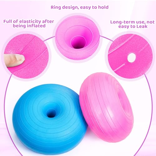 Image of Lewtemi 1 /2 /3 Pcs Flexible Seating for Classroom Elementary 20 Inch Yoga Ball Chair for Kids Wobble Chair for Sensory Kids Large Donut Ball Seats with Inflator for School Office