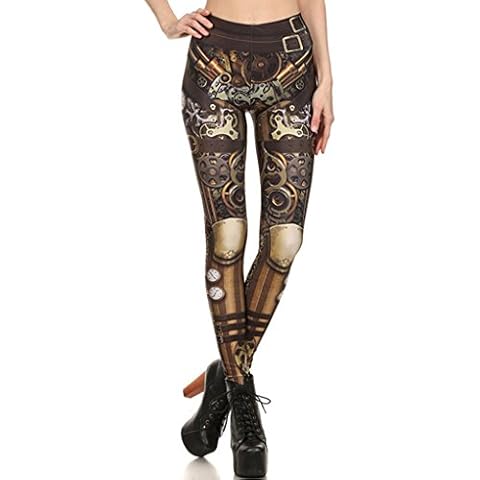 Belsen Women's Mechanical Gear Armor Elasticity Leggings Pencil Pants Vest (M, Leggings) Cover