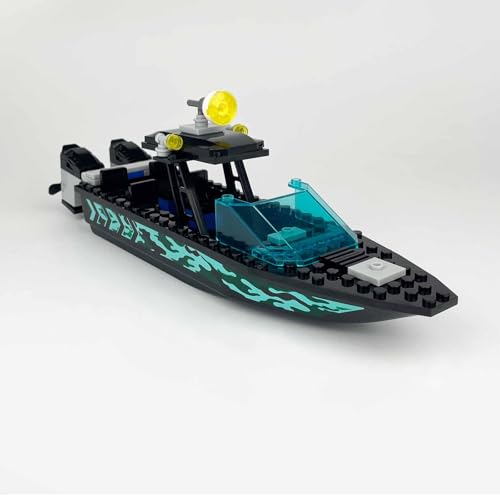 Image of Speed Boat Building Blocks Sets, City Police Fire & Rescue & Patrol & Floating Boat Toy, City Coast Guard Boat & Ships, Creative Building Bricks Compatible with Lego, Fun Gift for Kids (Model B)