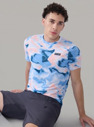 Image of TECHNOSPORT Men's Slim Fit Full Sleeve Round Neck T-Shirt, Double Cool Quick Dry Moisture Wicking Stretchable Sports Gym and Casual Wear
