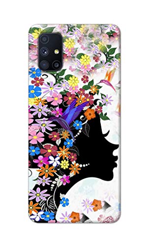 Image of Printed Hard Back Cover Case for Samsung Galaxy M51 Back Cover (Floral Hairstyle Girl) -1803
