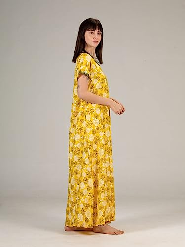Image of Evolove Women's Viscose Liva Long Maxi Night Gown Nighty Dress with Pocket, Super Soft Comfortable (LNG-Rayon)