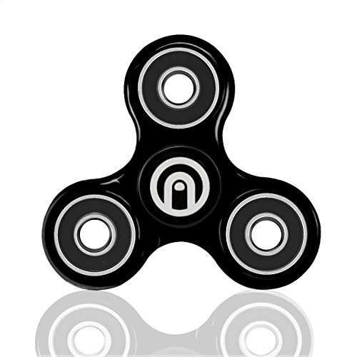 SPIN ME UP / Fidget Spinner / Hand Spinner / Tri-Spinner / Cœur Céramique Noir Haute Qualité / Durée 2 Minutes / Parfait pour Adulte et Enfant (Noir - Noir)