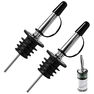 2 Stks Flessenschenkers voor sterke drank roestvrij staal Freeflow likeur schenkers snelheid schenktuit lekvrije olijfolie tuit wijndispenser voor dranken koffie whisky thuis bar accessoires