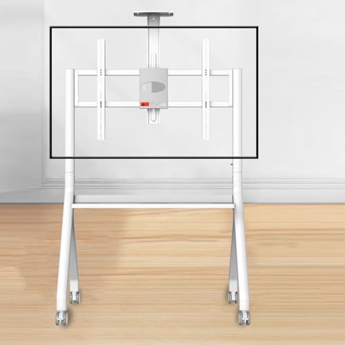Portable Smart Board Stand - Mobile Rolling TV Cart with Lockable Wheels - Adjustable Height for Office, Classroom, Home - Fits 55-100 inch Displays
