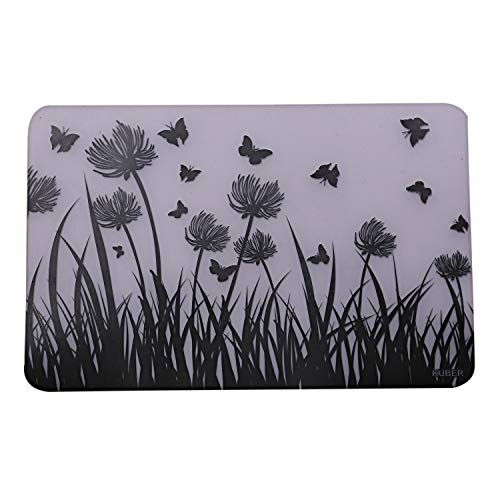 Image of Kuber Industries Butterfly Design PVC 6 Pieces Refrigerator Drawer Mats (Black and White) CTKTC13675