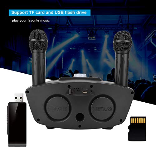 Máquina de Alto-falante de karaokê, Alto-falante Bluetooth de karaokê Doméstico KTV Com Dois Microfo