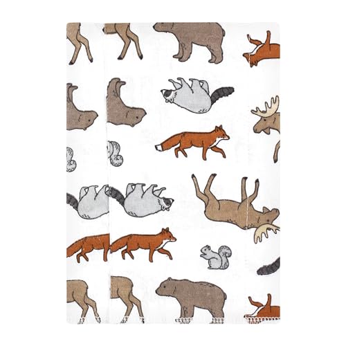 Image of Hudson Baby Unisex Baby Cotton Poly Flannel Burp Cloths, Animal Adventure 7 Pack, One Size