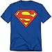 Superman Classic Logo T Shirt and Exclusive Stickers (X-Large)