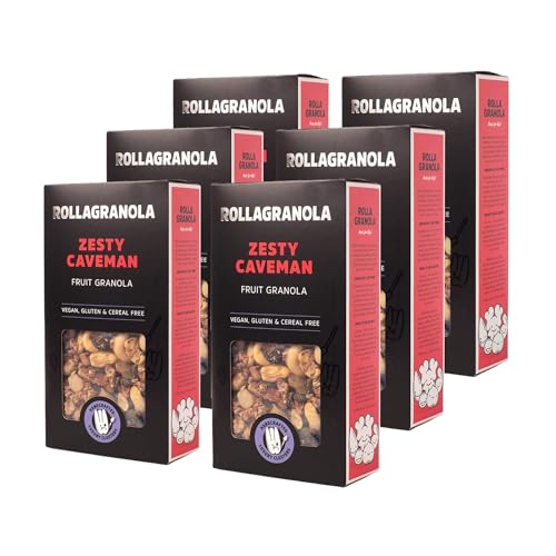 Rollagranola - Zesty Caveman Fruit Granola, Apple, Pecan & Sour Cherry, 6 x 300g