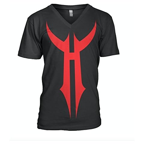 War Hammer Men's Straight Up V Shirt (Small, Black with Red) Cover