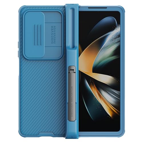 Coque Samsung Galaxy Z Fold4 antichoc bleu étui de protection rigide avec fente stylet