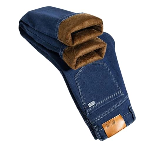 Jean épais et chaud pour homme en denim stretch classique et confortable