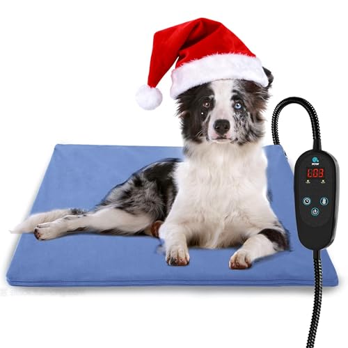 petnf Upgraded Pet Heating Pad for Dogs Cats with Timer,Safety Cat Dog Heating Pad,Waterproof Heated Cat Dog Bed Mat