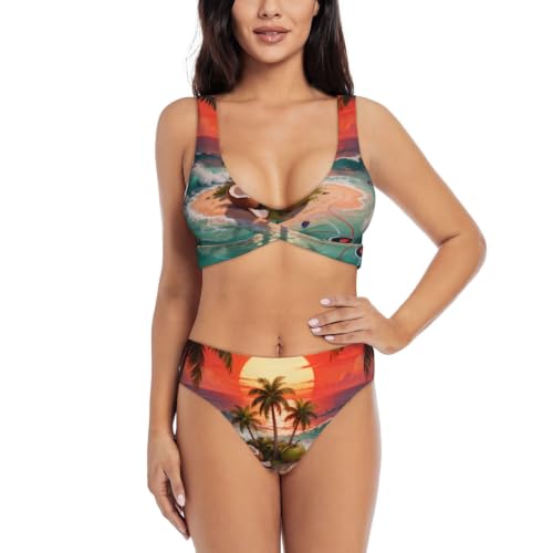 Maillot de bain deux pièces triangle Beach Games, finitions soignées pour femme