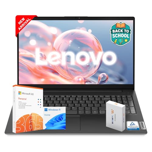 Lenovo V15 Back to School Laptop + Microsoft Office 365, Intel 6-Core Processor(Up to 4.4GHz), Copilot AI Ready, 36GB RAM, 1TB SSD, 15.6