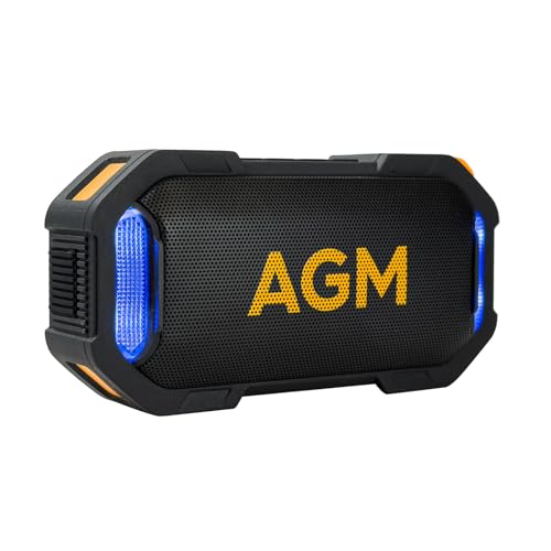 AGM MagROCK Portable Bluetooth Speaker, IP67 Waterproof, Drop-proof&Dust-proof, Bluetooth 5.3 Outdoor Speakers, Powerful Stereo Sound with Boosted Volume, Vibrant RGB Light, Magnetic Attachm