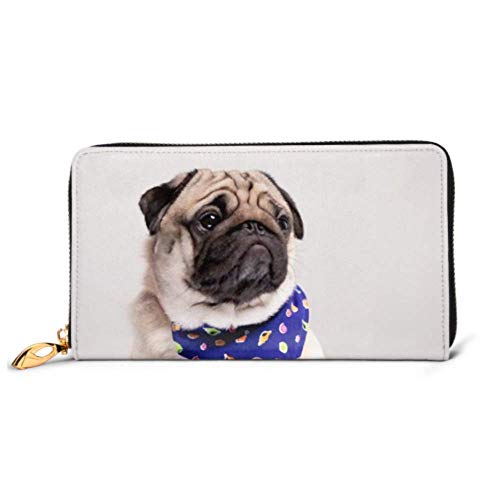 Preisvergleich Produktbild JHGFG Mode Handtasche Reißverschluss Brieftasche Netter Mops Hund Schal Hübsches Gesundes Telefon Kupplung Geldbörse Abendkupplung Blockieren Leder Brieftasche Multi Card Organizer