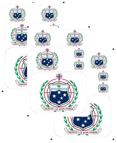 vmcoatdu Lot de 3 autocollants avec blason des Samoa - Impression laser - Emblème national - Plusieurs tailles - Autocollants (Samoa rouge)