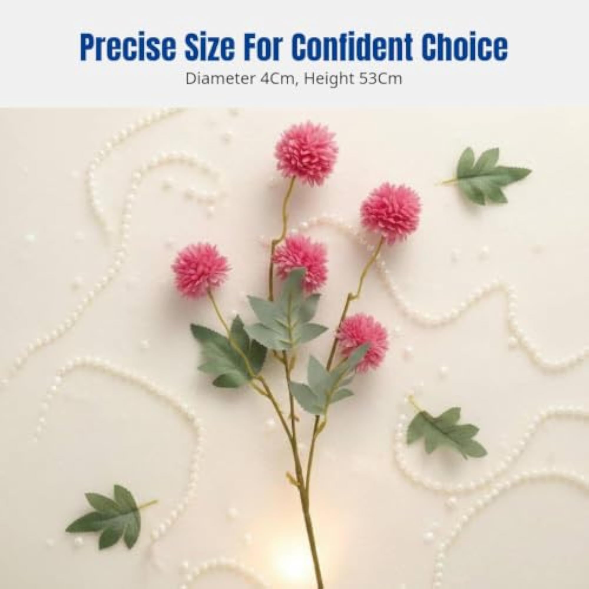 Artificial Chrysanthemum Ball Arrangement, Light Blue Silk Hydrangea Decor