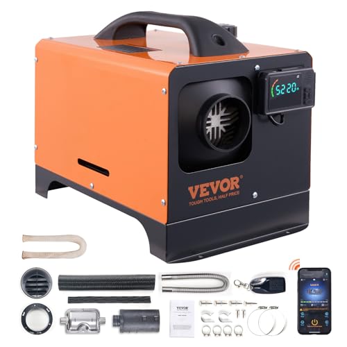 VEVOR 8KW Diesel Heater, Diesel Heater All in One with Automatic Altitude Adjustment, Max 18045 ft, Bluetooth App Control, Remote Control and LCD, Portable Diesel Air Heater for Vehicles and Outdoors