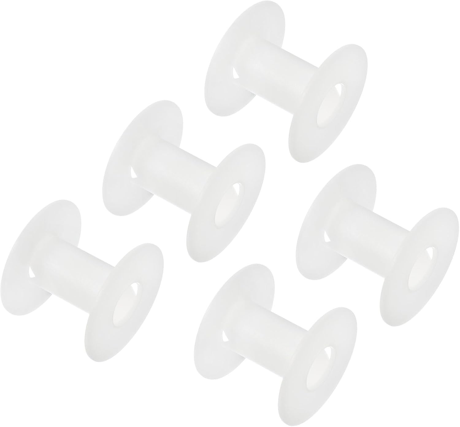 PATIKIL 2.8 Inch Floss Bobbins, 20 Pack Plastic Empty Thread Spools Wires Weaving Bobbin Chain Tape for Sewing Embroidery, White