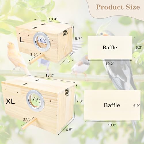 ShuRung Caixa de nidificação de papagaio, caixa de nidificação de calopsita, caixa de criação de pás