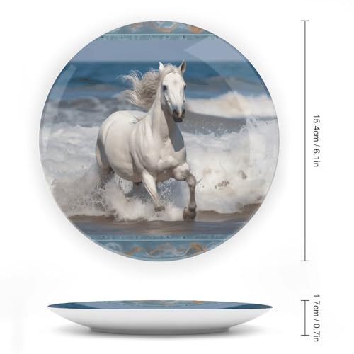 Plato decorativo de porcelana Bone China con soporte 6 pulgadas miniatura 2