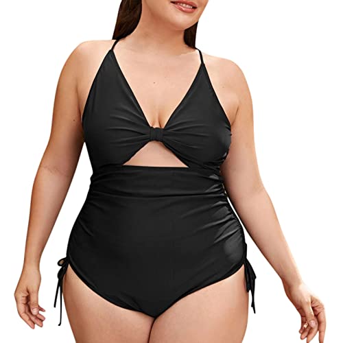 Monokini Femme Cut Out Monokini Femme Vaisselle Monokini Femme Super Push Up Maillot de bain 42 Femmes Plus Imprimé Survêtement Dos nu Taille une Pièce Sexy Maillot de Bain Femme Blanc, Noir , XXXL