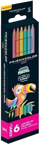Prismacolor Juego de lápices de colores pastel, 6 unidades, colores brillantes, Junior de 0.157 in