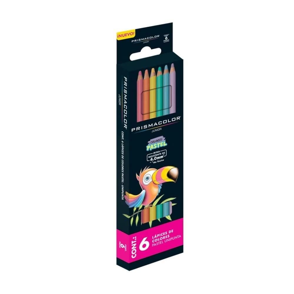 Pastel Colored Pencils Set, 6 count, Brilliant Colors, Junior 4.0mm
