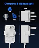 Binamao 12V 1.25A 15W Power Supply Charger Compatible with Echo Dot (3rd/4th/5th Gen) Echo Dot with 3/4 Gen Echo Dot Kids Edition 3/4 Gen Echo Show 5 (1/2Gen) Echo Spot Fire TV Cube, 1.5M Cord - White - Image 7