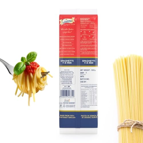 Image of Gustora Spaghetti Pasta Combo, 1 KG I Italian Spaghetti Pasta Combo Set I Made of Durum Wheat Semolina I Vegetarian I Tasty & Healthy I No Trans-fat I Rich in Protein I Cooking Time 10 Min (500gX2)