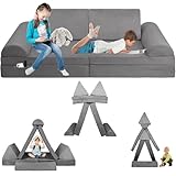 LFCREATOR Modular Kids Couch Sofa,Nugget Couch for Toddler and Baby Playroom/Bedroom,Perfect Toddler & Baby Couch for Play & Lounging,Ideal for Boys & Girls.Large Image