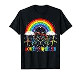 lustige Verkleidung Partyspruch Konfetti im Herz Regenbogen T-Shirt