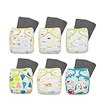 KaWaii Baby 6 Bamboo Charcoal Pocket Cloth Diaper with 12 Bamboo Charcoal Inserts - Theme #3.