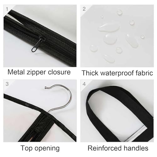 Dress Bags for Gowns Long, 71'' Long Dress Garment Bag,Foldable Dust Cover with Handle(Black)3