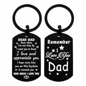 Dad Fathers Day Keychain for Dad – Remember I Love You Dad Gifts, Meaningful Dad Birthday Present from Daughter