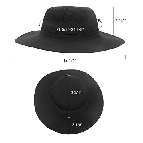 Jane Shine Outdoor Sun Hat Bucket Hats For Women Sun Protection Mesh Cap Quick-Dry Upf 50+ Black #TOP3
