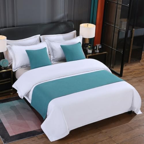 Camino de cama verde 50x210 cm para vestir camas de hotel y bodas 2