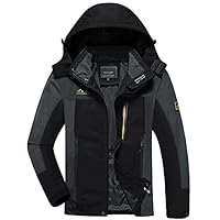 KEFITEVD Waterdichte lichte softshelljas voor heren, outdoorjas met afneembare capuchon, windjack, functionele jas voor wandelen, kamperen, rood, L