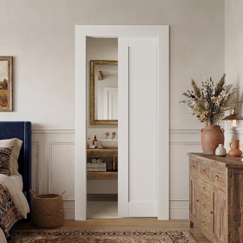 SMARTSTANDARD Pocket Door 32 x 80 Solid Core with Soft Close Hardware