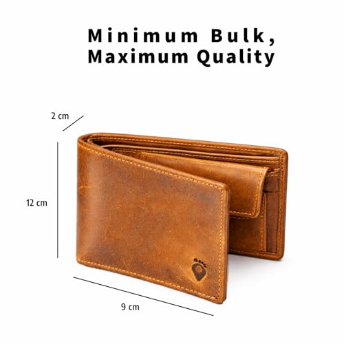 Image of TRAVALATE Brown Leather Wallet for Men | Stylish Bifold Men Wallet with 4 Easy Access Card Slots, 2 Large Cash Pockets & 1 Coin Pocket | Gift for Men - Brown