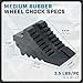 Wheel Chocks for Cars, RVs, Trucks, Trailers, and Vehicles G.V.W. up to 8T, 4 Pack - Anti Slip Bottom Tire Chock for All Weather Use - RV, Travel Trailer, Pop Up Camper Accessory