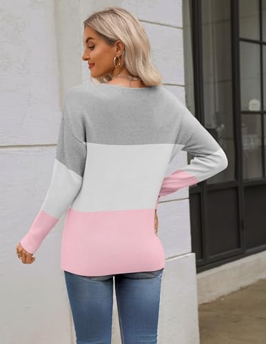 Zeagoo Women's 2025 Fall Sweaters Long Sleeve V Neck Knit Pullovers Business Casual Sweater Tops4