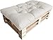 Coussin de Palette matelassé Coussin de Jardin Siège et Dossier Coussin d'assise Plusieurs Tailles et Couleurs (Assise 120 x 50. Crème)